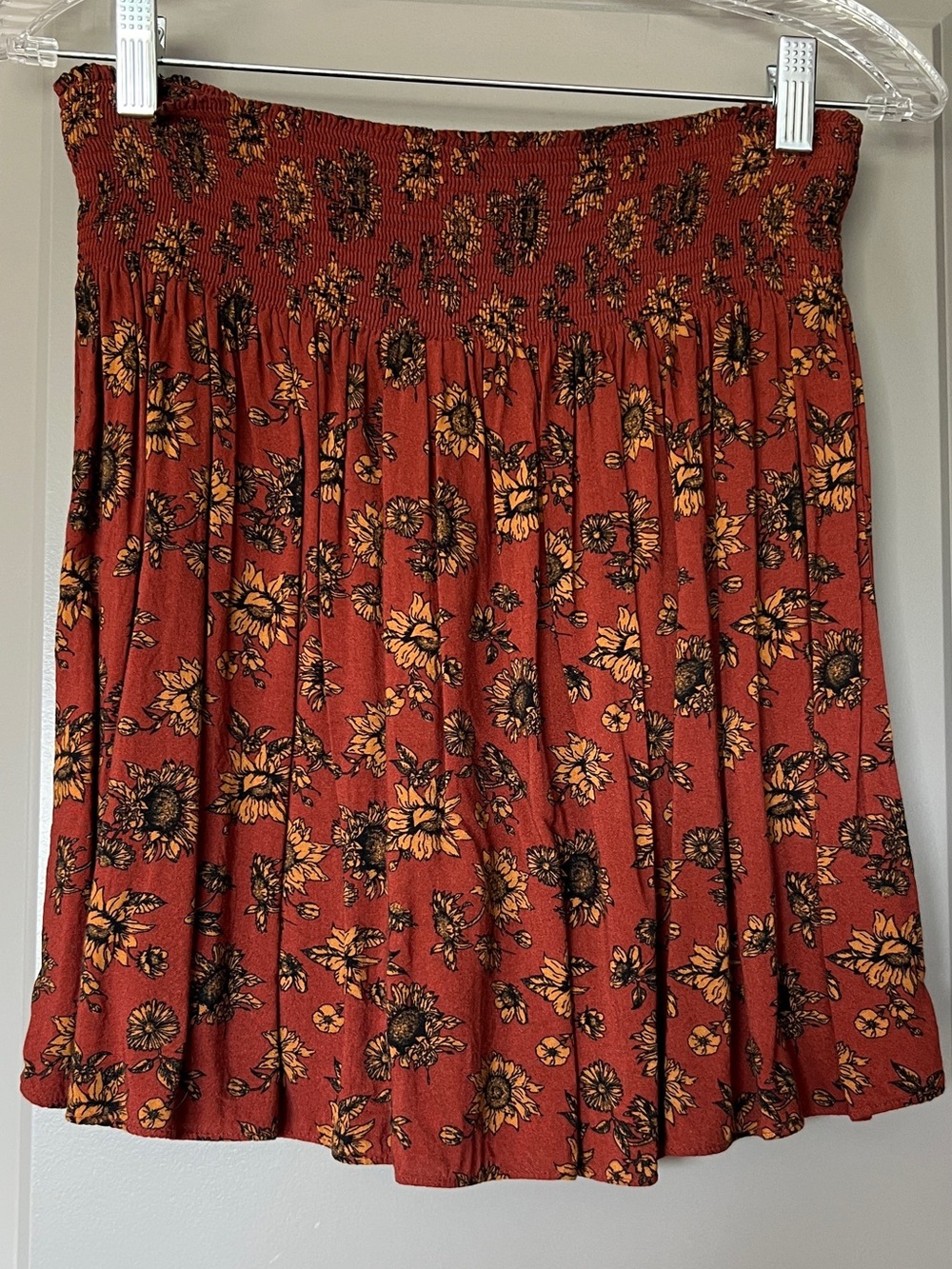 Orange and Yellow Sunflower Mini Skirt
